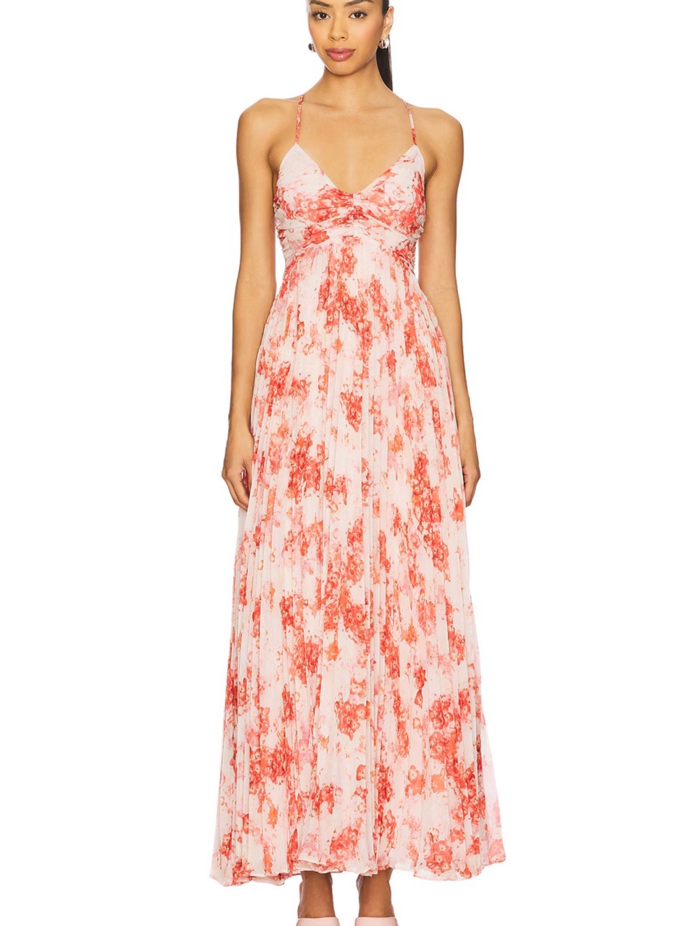 Worn Once! More To Come Darcie Maxi  Spaghetti-Strap in Coral Pink